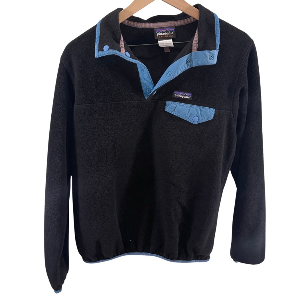 Patagonia Black Fleece with Light Blue Trim